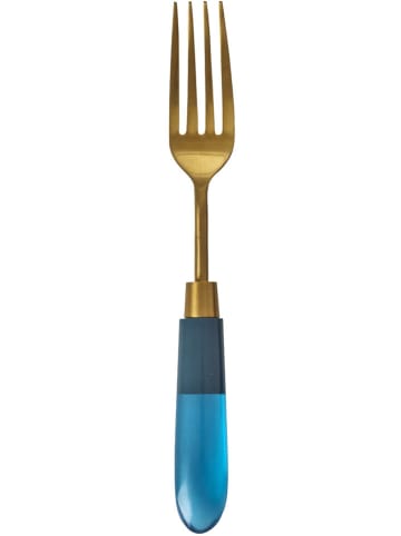 Rice Vork goudkleurig/blauw - (L)21,8 cm