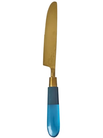 Rice Mes goudkleurig/blauw - (L)23,5 cm