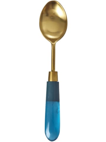 Rice Lepel goudkleurig/blauw - (L)20 cm
