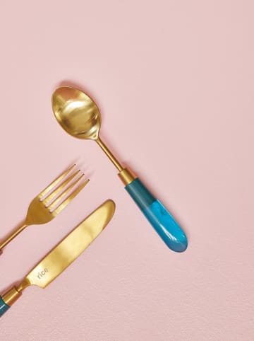 Rice Löffel in Gold/ Blau - (L)20 cm