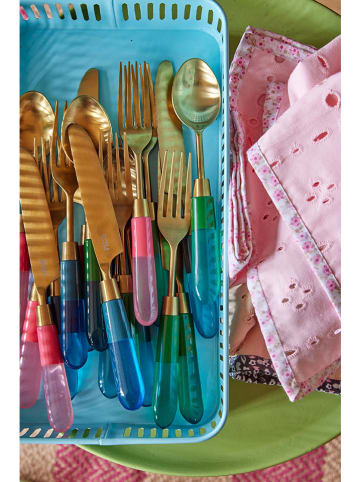 Rice Lepel goudkleurig/blauw - (L)20 cm