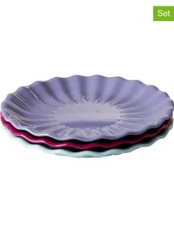 Rice 3-delige set: desertborden paars/roze/mintgroen - Ø 20 cm