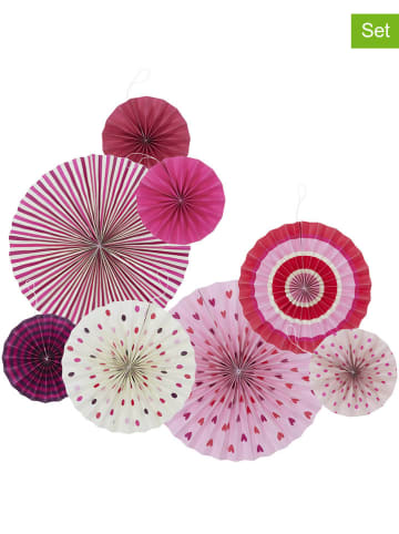Rice 8er-Set: Papierfächer in Rosa/ Lila/ Weiß