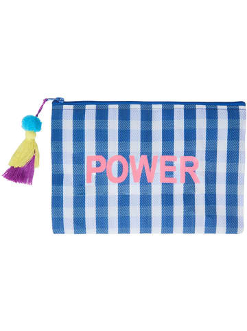Rice Clutch in Blau/ Weiß - (B)28 x (H)20 cm