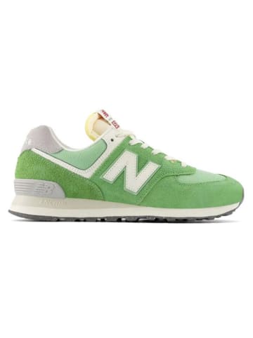 New Balance Skórzane sneakersy "U574" w kolorze zielonym