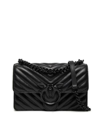Pinko Skórzana torebka w kolorze czarnym - 21 x 13 x 5 cm