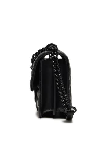 Pinko Leder-Umhängetasche in Schwarz - (B)21 x (H)13 x (T)5 cm
