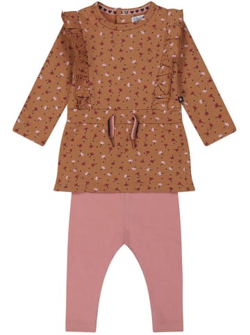 Dirkje 2tlg. Outfit in Rosa/ Hellbraun