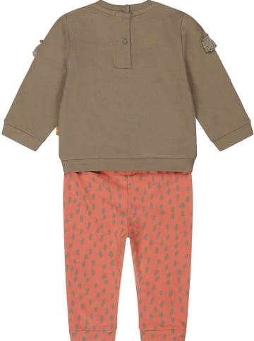 Dirkje 2-delige outfit oranje/kaki