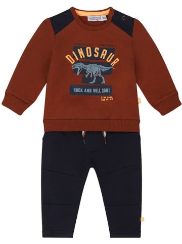 Dirkje 2-delige outfit donkerblauw/bordeaux