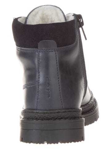 POM POM Leren winterboots donkerblauw