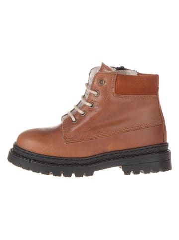 POM POM Leren winterboots in lichtbruin