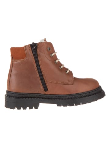 POM POM Leren winterboots in lichtbruin