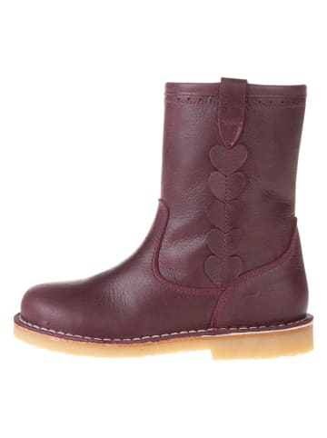 POM POM Leder-Winterstiefel in Bordeaux