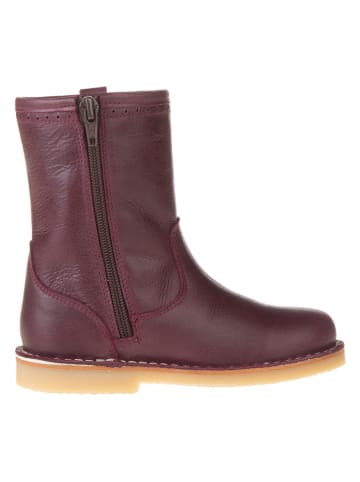 POM POM Leder-Winterstiefel in Bordeaux