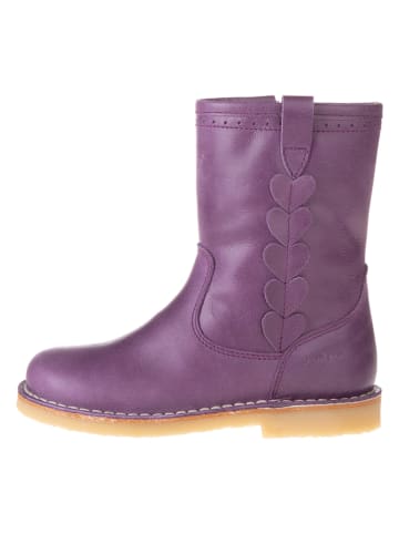POM POM Leder-Winterstiefel in Violett