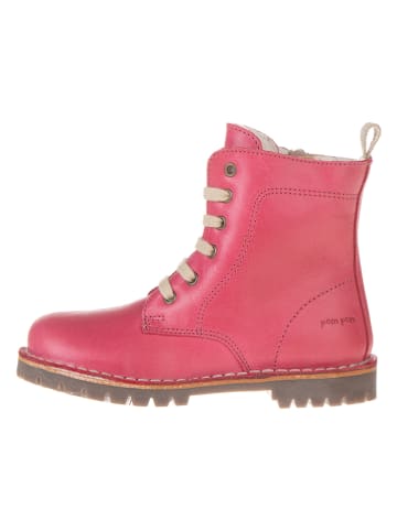 POM POM Leder-Winterboots in Pink