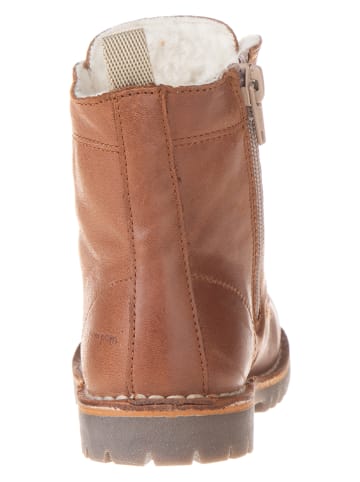 POM POM Leren winterboots in lichtbruin