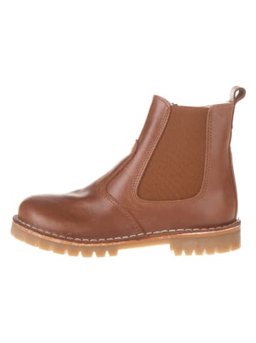 POM POM Leder-Winterboots in Hellbraun