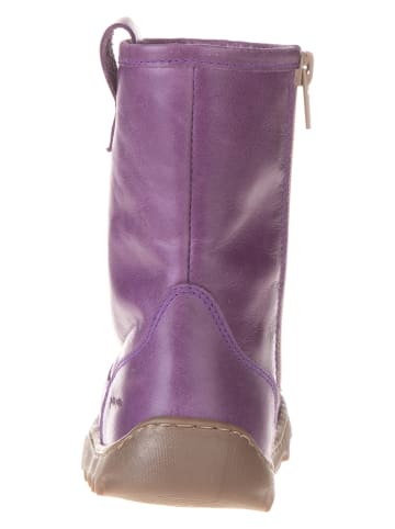 POM POM Leren winterboots violet