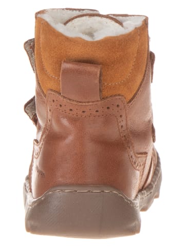 POM POM Leren winterboots in lichtbruin
