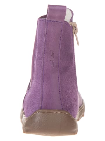 POM POM Leder-Barfußschuhe in Violett