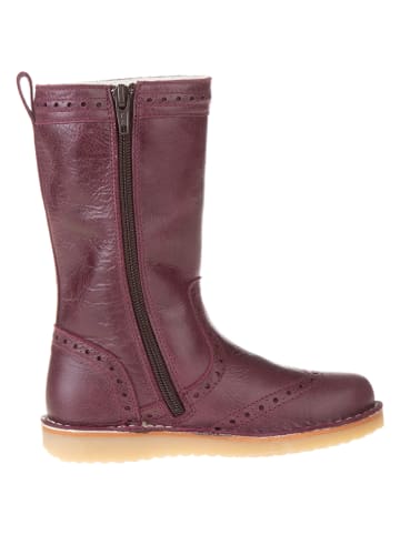 POM POM Leder-Winterstiefel in Bordeaux
