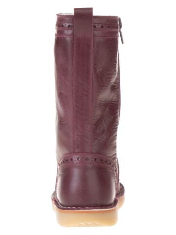 POM POM Leder-Winterstiefel in Bordeaux