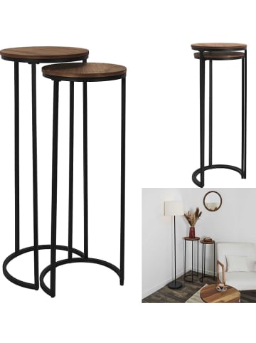 THE HOME DECO FACTORY 2er-Set: Beistelltische in Braun/ Schwarz