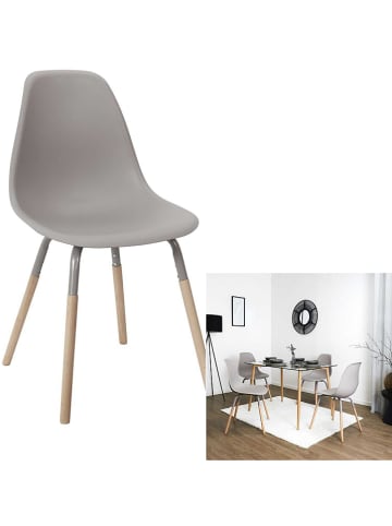 THE HOME DECO FACTORY 4er-Set: Esszimmerstühle in Taupe - (B)48,5 x (H)85,8 x (T)46 cm