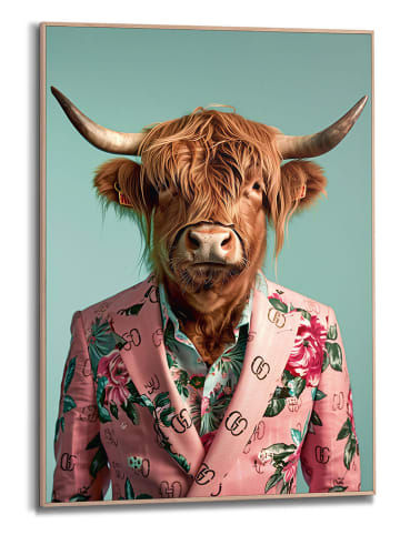 Orangewallz Druk artystyczny "Highlander Pink Jacket" w ramce - 50 x 70 cm