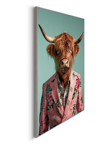 Orangewallz Druk artystyczny "Highlander Pink Jacket" w ramce - 50 x 70 cm