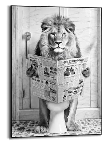 Orangewallz Gerahmter Kunstdruck "Lion Toilet"