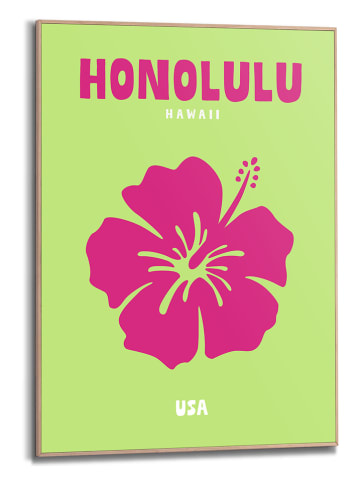 Orangewallz Druk artystyczny "Destination Honolulu" w ramce - 50 x 70 cm