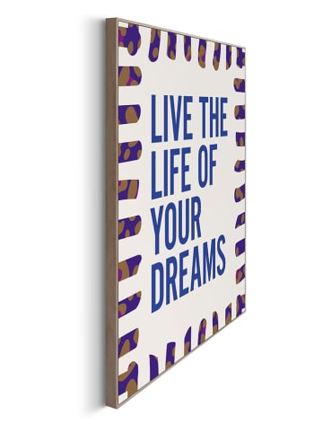 Orangewallz Ingelijste kunstdruk "Live the Life of Your Dreams" - (B)40 x (H)50 cm