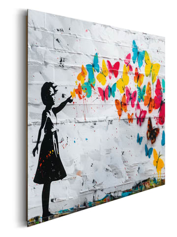 Orangewallz Ingelijste kunstdruk "Butterfly Girl" - (B)90 x (H)60 cm