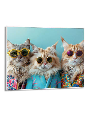 Orangewallz Druk artystyczny "Cat Band" w ramce - 50 x 40 cm