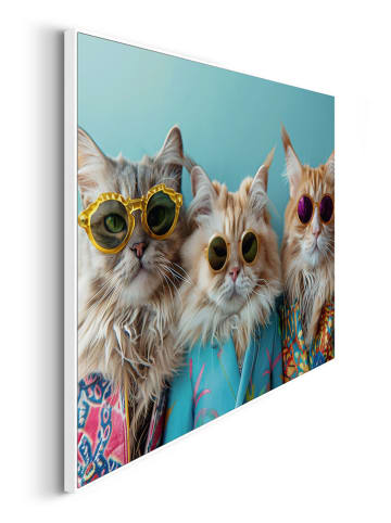 Orangewallz Druk artystyczny "Cat Band" w ramce - 50 x 40 cm