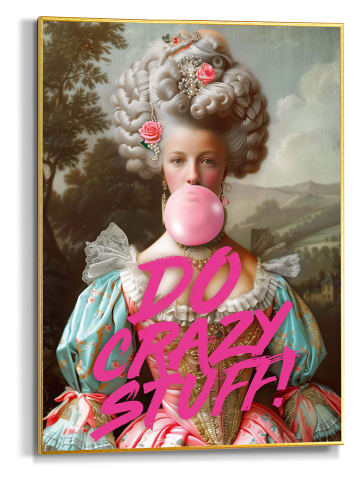 Orangewallz Druk artystyczny "Bubble Gum Portrait" w ramce - 50 x 70 cm