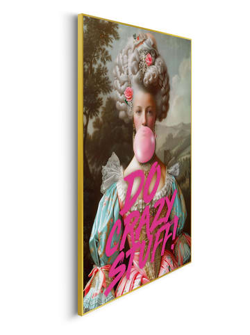 Orangewallz Druk artystyczny "Bubble Gum Portrait" w ramce - 50 x 70 cm