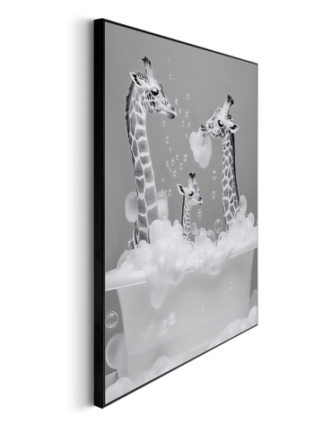 Orangewallz Druk artystyczny "Family Giraffe" w ramce