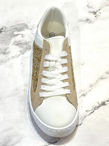 Poti Pati Sneakersy "Poti Pati" w kolorze złoto-białym