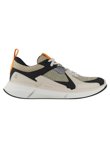 Ecco Skórzane sneakersy "Biom 2.2" w kolorze beżowo-czarno-pomarańczowym