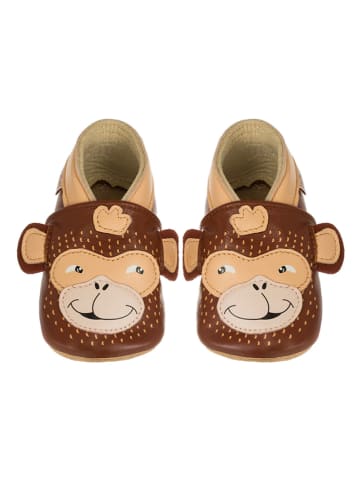 Lait et Miel Skórzane buty "Monkey" w kolorze brązowym do raczkowania