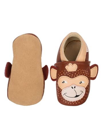 Lait et Miel Skórzane buty "Monkey" w kolorze brązowym do raczkowania
