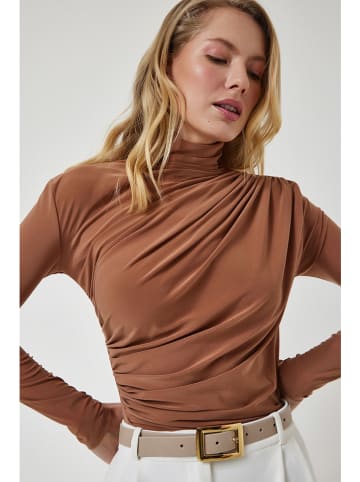 Happiness Istanbul Bluse in Hellbraun