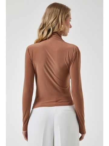 Happiness Istanbul Bluse in Hellbraun