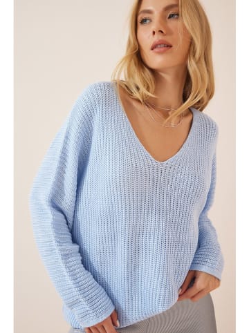 Happiness Istanbul Sweter w kolorze błękitnym