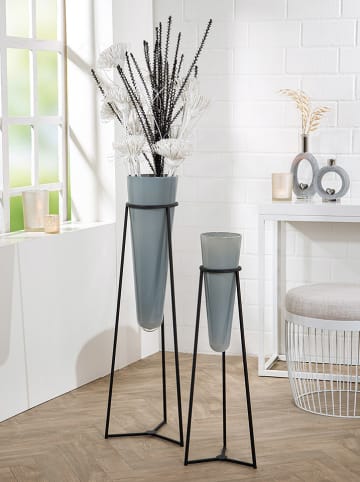 GILDE Vase "Future" in Grau - (H)82 x Ø 15 cm