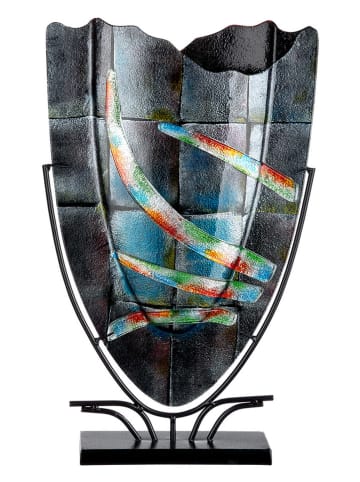 GILDE Vase "Varosia" in Grau - (B)35 x (H)58 cm